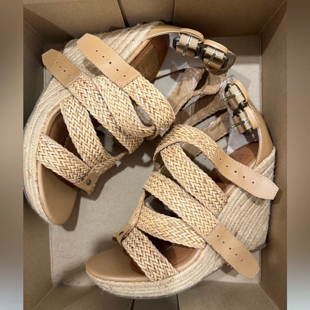 Dolce Vita Tan Woven Espadrille Wedges